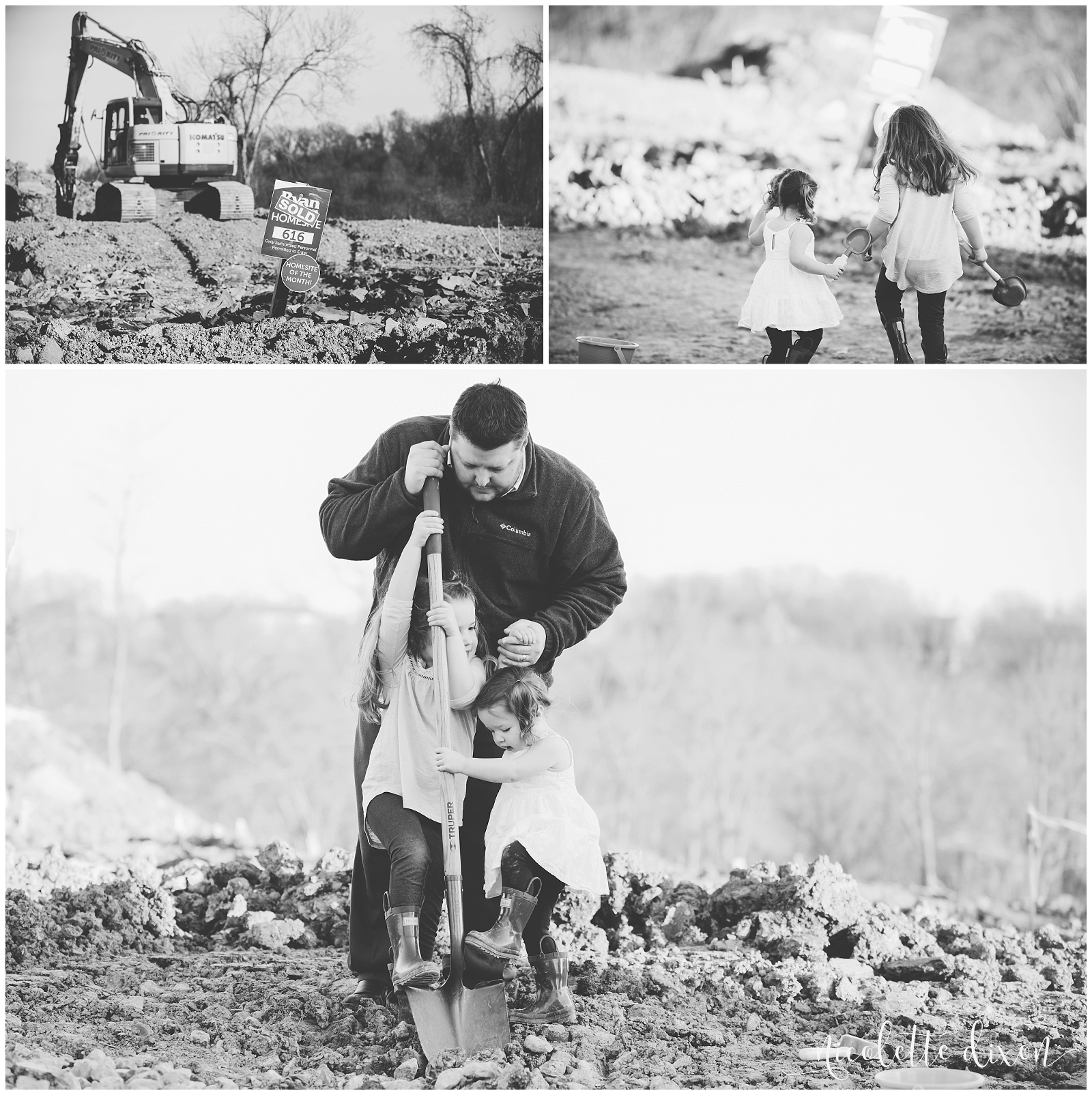 Pittsburgh lifestyle pictures of dad putting shovel in ground in groundbreaking ceremony