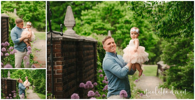 Father and daughter play together in Mellon Park near Pittsburgh