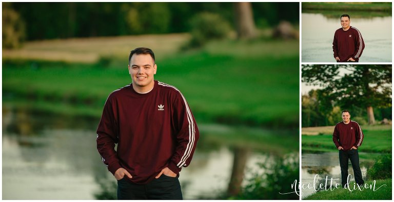 High school senior poses in field in Clinton near Pittsburgh