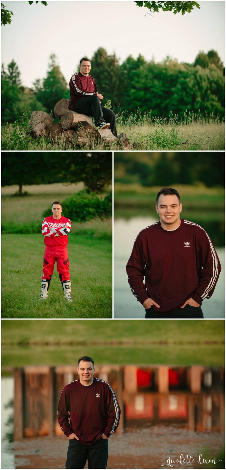 High school senior poses in field in Clinton near Pittsburgh