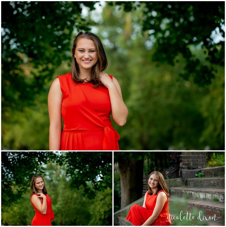 High school senior girl poses in Greensboro North Carolina