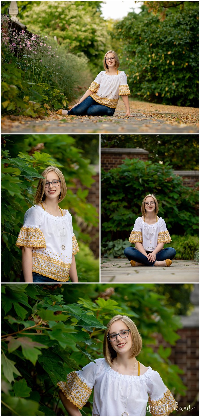 High School Senior Girl Sitting on Ground in Greensboro NC