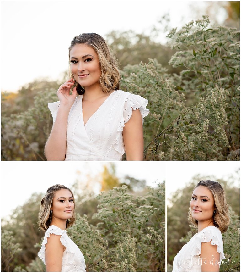 High School Senior Girl Standing in Field in Greensboro NC